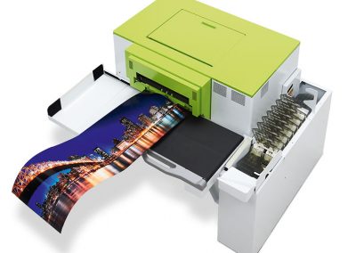 La ieșirea din printer fotografiile pot fi livrate către sorter sau pe un suport de printuri lungi
